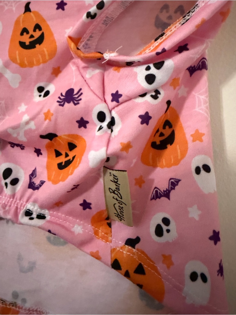 Dog Pink Halloween Pumpkin & Skull Costume shirt - Picture 4 of 4